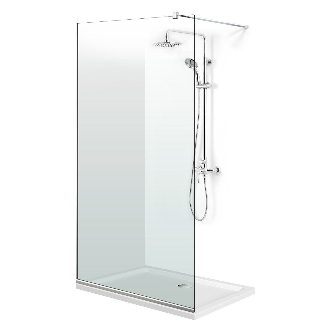 Paravan dus Walk-in, Perete dus  Inox, #Clara #Víztiszta