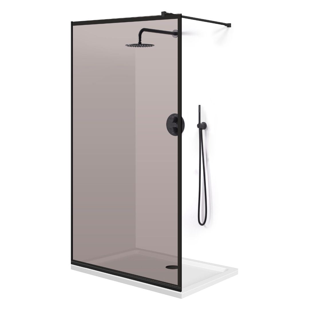 Paravan dus Walk-in, Perete dus  Negru, #Bronz #Bronz