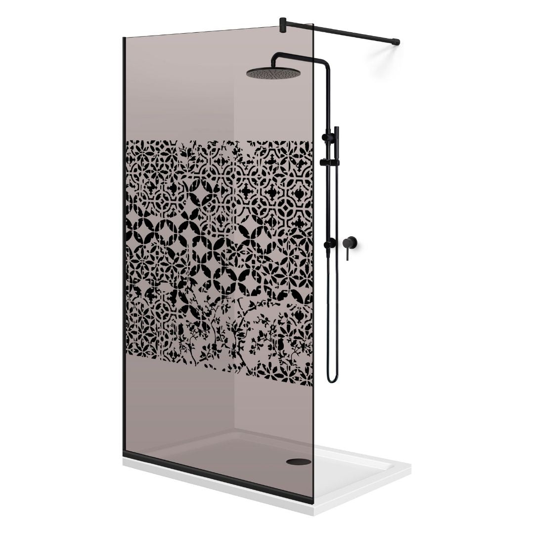 Paravan dus Walk-in, Perete dus  Negru, #Bronz #Bronz