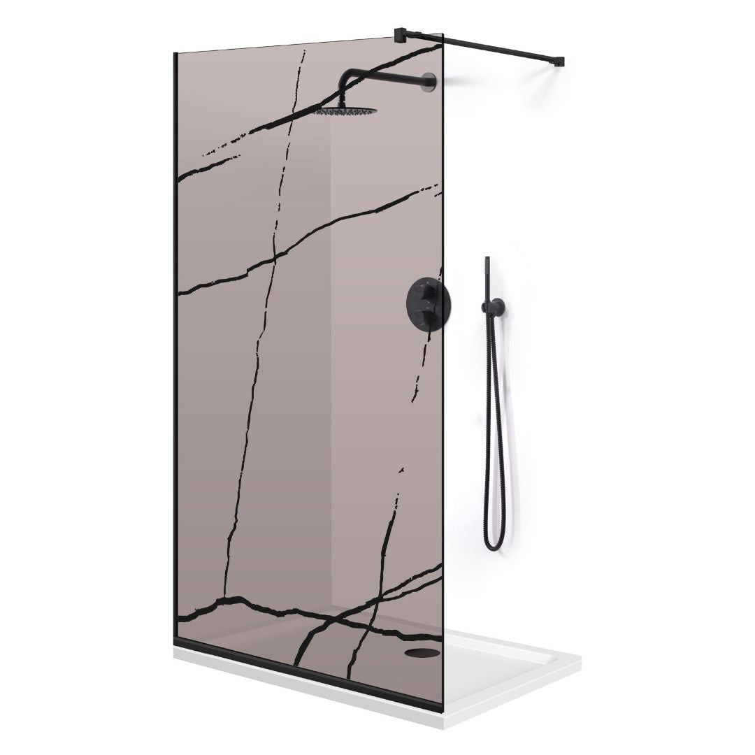 Paravan dus Walk-in, Perete dus  Negru, #Bronz #Bronz