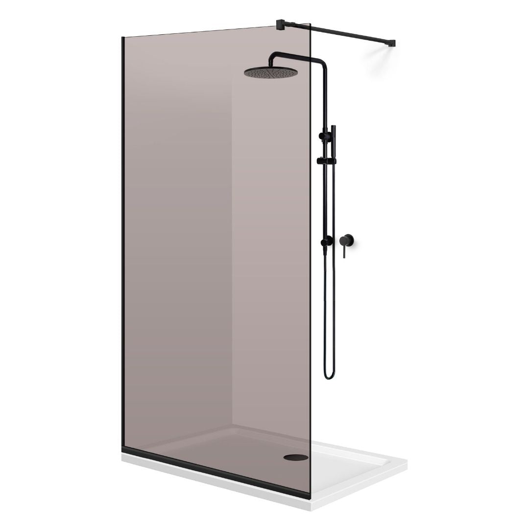 Paravan dus Walk-in, Perete dus  Negru, #Bronz #Bronz
