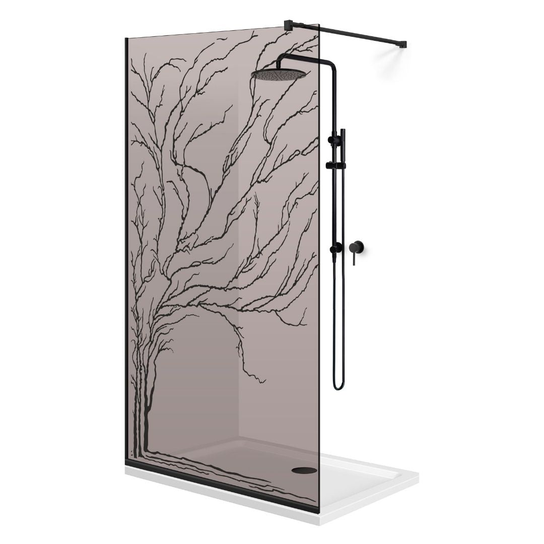 Paravan dus Walk-in, Perete dus  Negru, #Bronz #Bronz