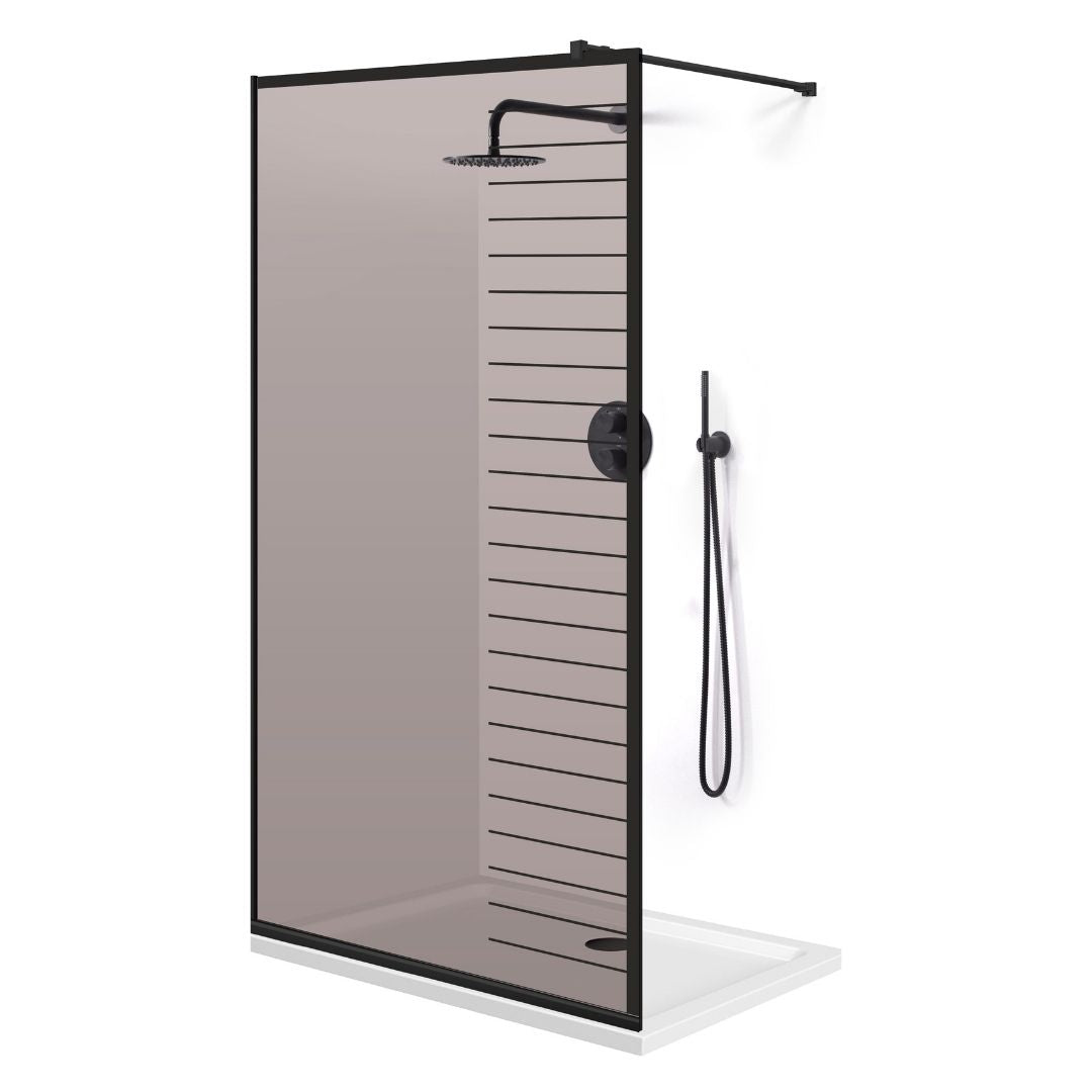 Paravan dus Walk-in, Perete dus  Negru, #Bronz #Bronz