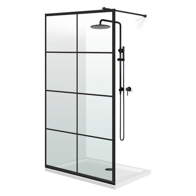 Paravan dus Walk-in, Perete dus  Negru, #Clara #Víztiszta