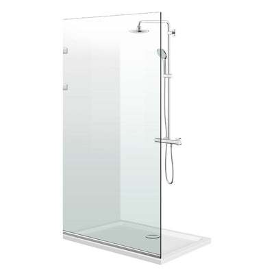 Duschabtrennung Walk-in Aqua Elegance ® INOX, Beschläge komplett aus Edelstahl, klares Sicherheitsglas