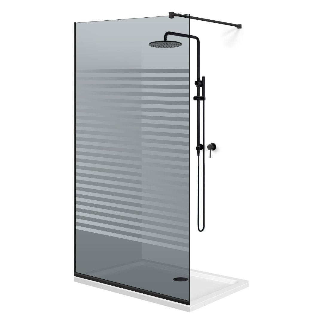 Paravan dus Walk-in, Perete dus  Negru, #Gri #Szürke