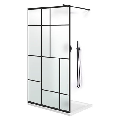 Paravan dus Walk-in, Perete dus  Negru, #Mat #Matt