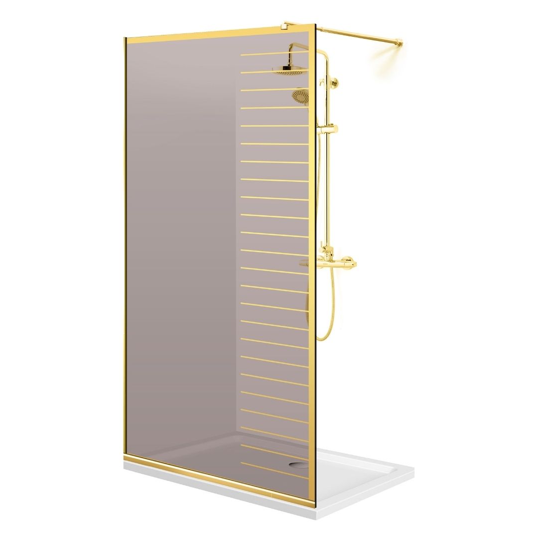 Paravan dus Walk-in, Perete dus  Auriu, #Bronz #Bronz