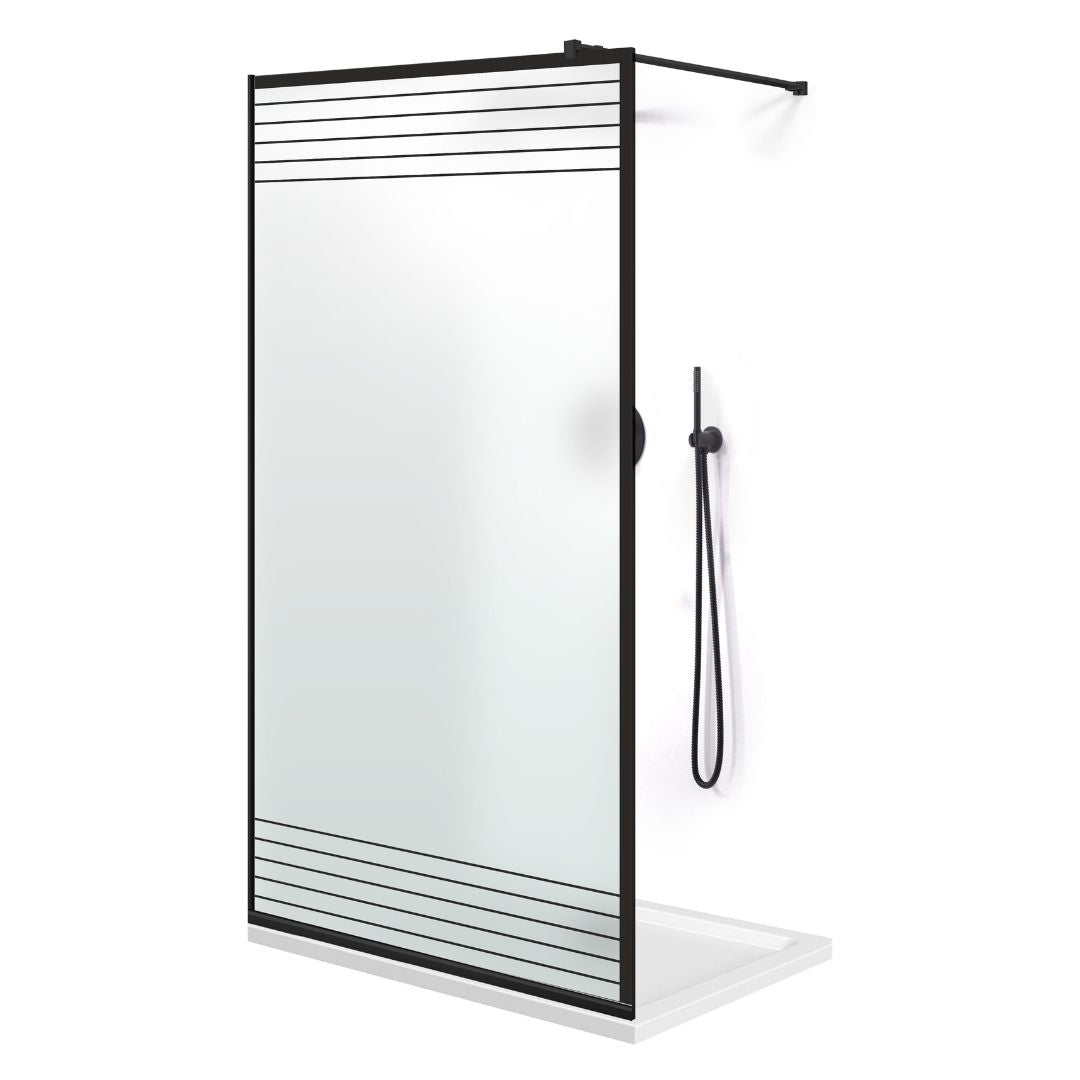 Paravan dus Walk-in, Perete dus  Negru, #Mat #Matt