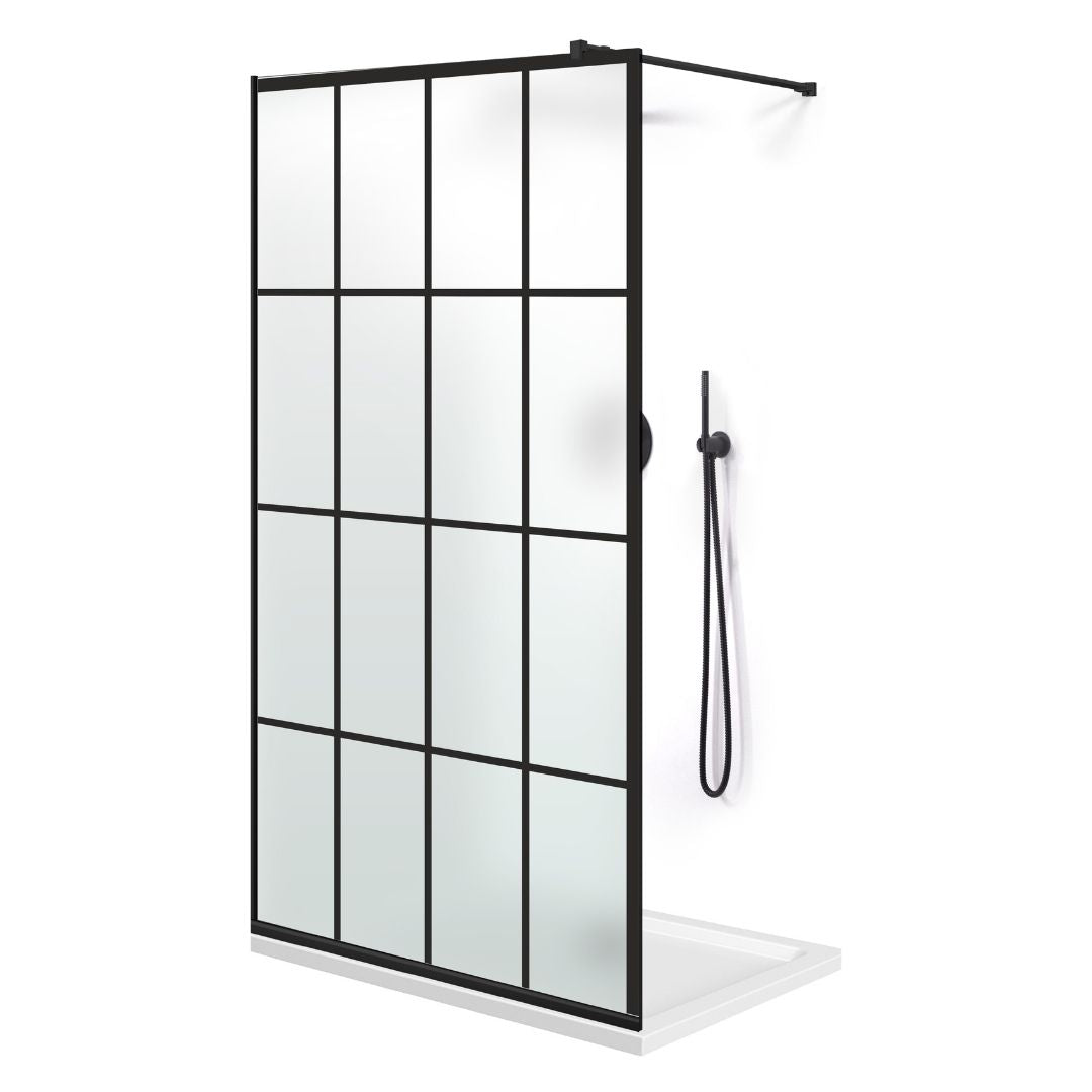 Paravan dus Walk-in, Perete dus  Negru, #Mat #Matt