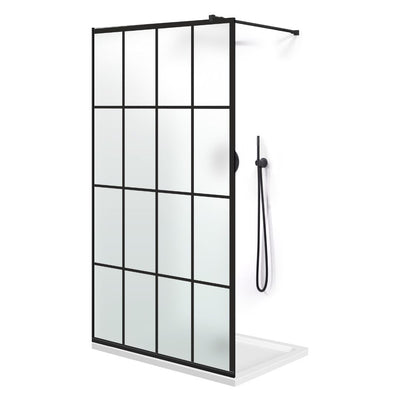 Paravan dus Walk-in, Perete dus  Negru, #Mat #Matt