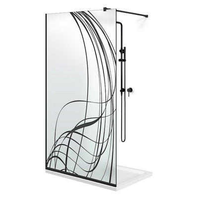 Paravan dus Walk-in, Perete dus  Negru, #Mat #Matt