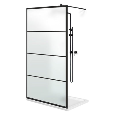 Paravan dus Walk-in, Perete dus  Negru, #Mat #Matt
