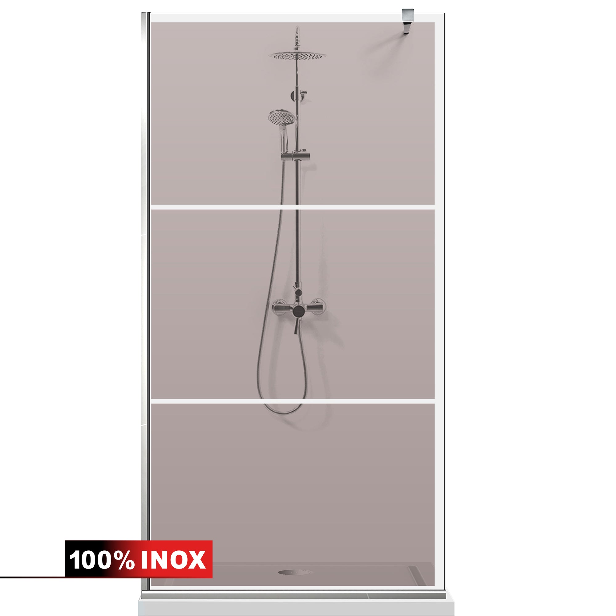 Paravan dus Walk-in, Perete dus  Inox, #Bronz #Bronz