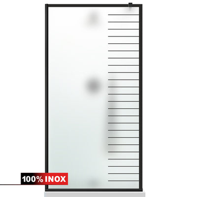 Paravan dus Walk-in, Perete dus  Negru, #Mat #Matt