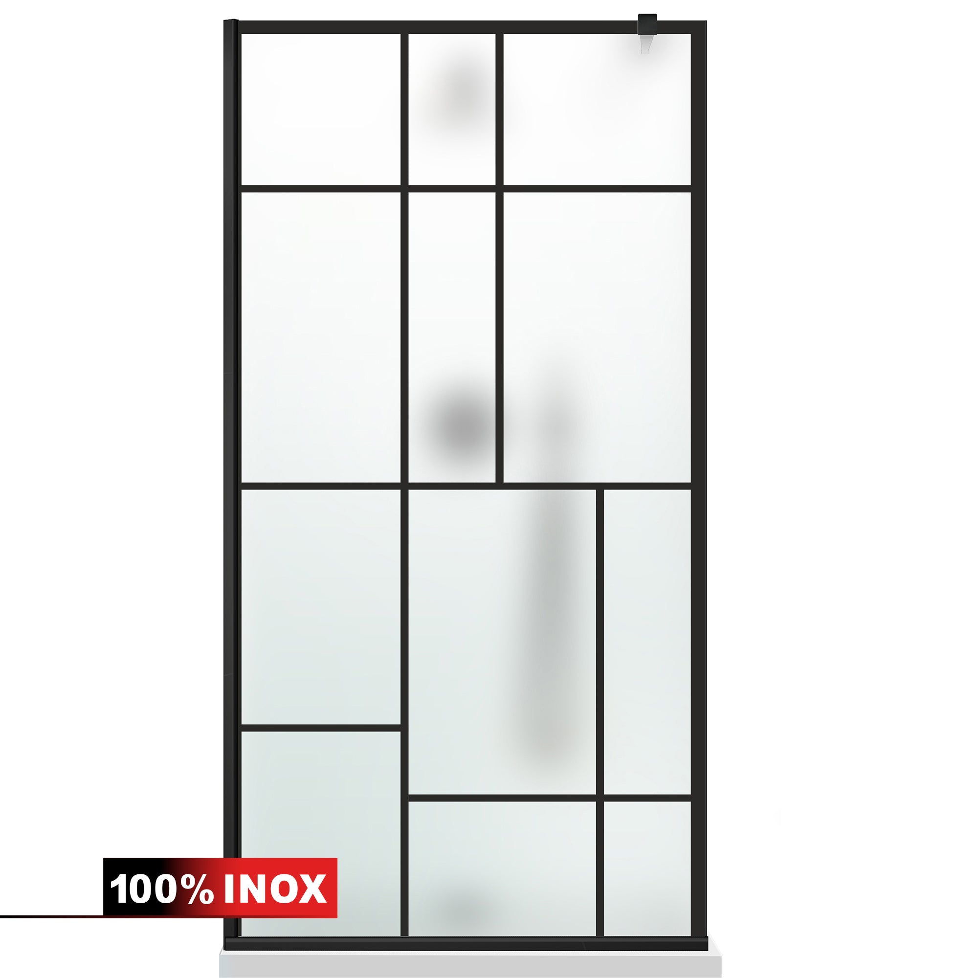 Paravan dus Walk-in, Perete dus  Negru, #Mat #Matt