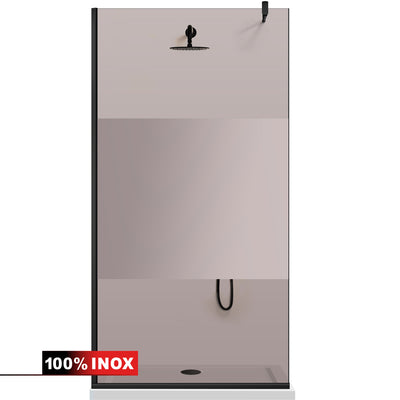 Paravan dus Walk-in, Perete dus  Negru, #Bronz #Bronz