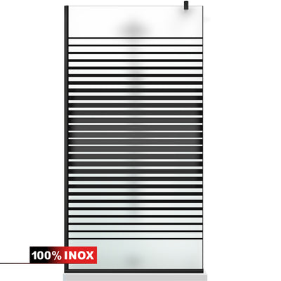 Paravan dus Walk-in, Perete dus  Negru, #Mat #Matt