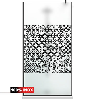 Paravan dus Walk-in, Perete dus  Negru, #Mat #Matt