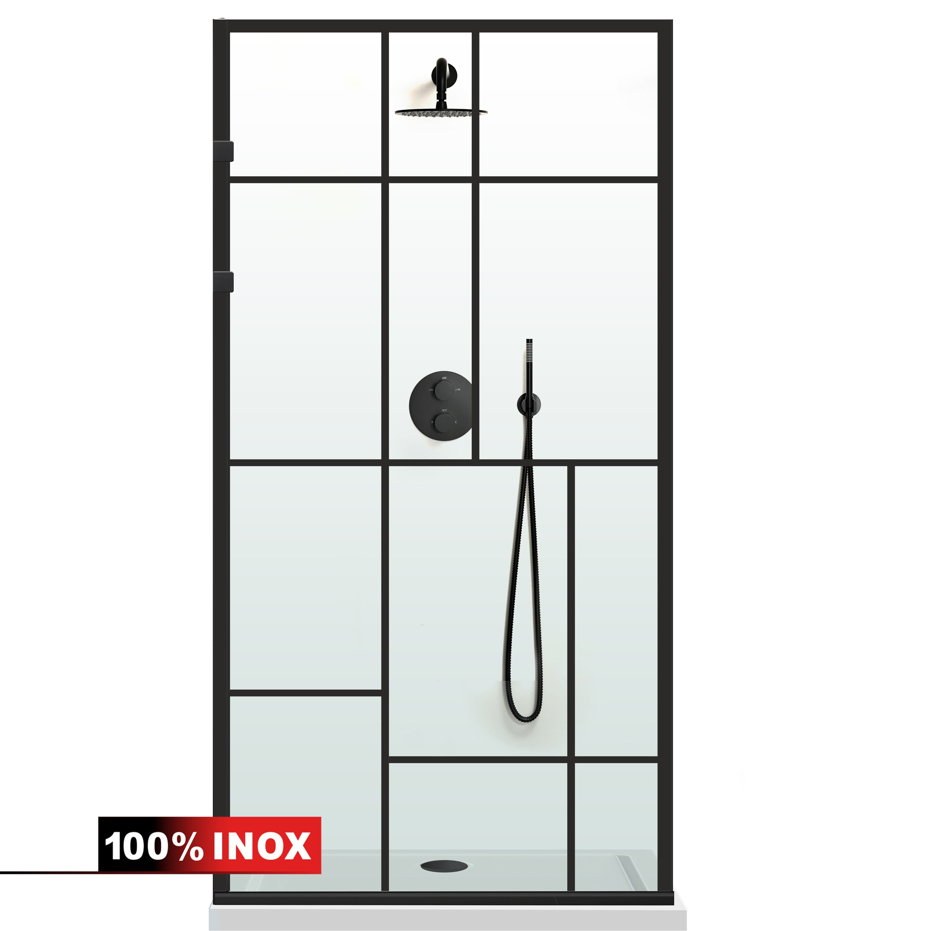 Paravan dus Walk-in, Perete dus Inox, #Clara #Víztiszta