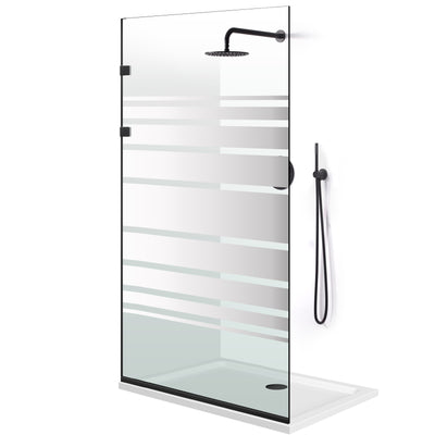 Paravan dus Walk-in, Perete dus Inox, negru mat, #Clara #Víztiszta