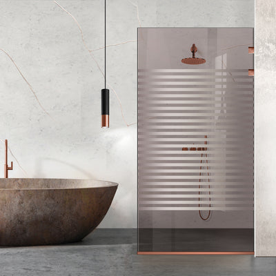 Paravan dus Walk-in, Perete dus Inox, cupru #Bronz