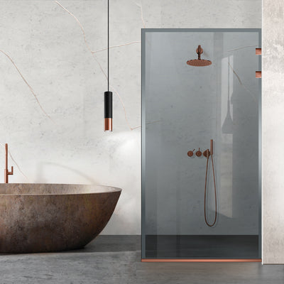 Paravan dus Walk-in, Perete dus Inox, cupru #Gri