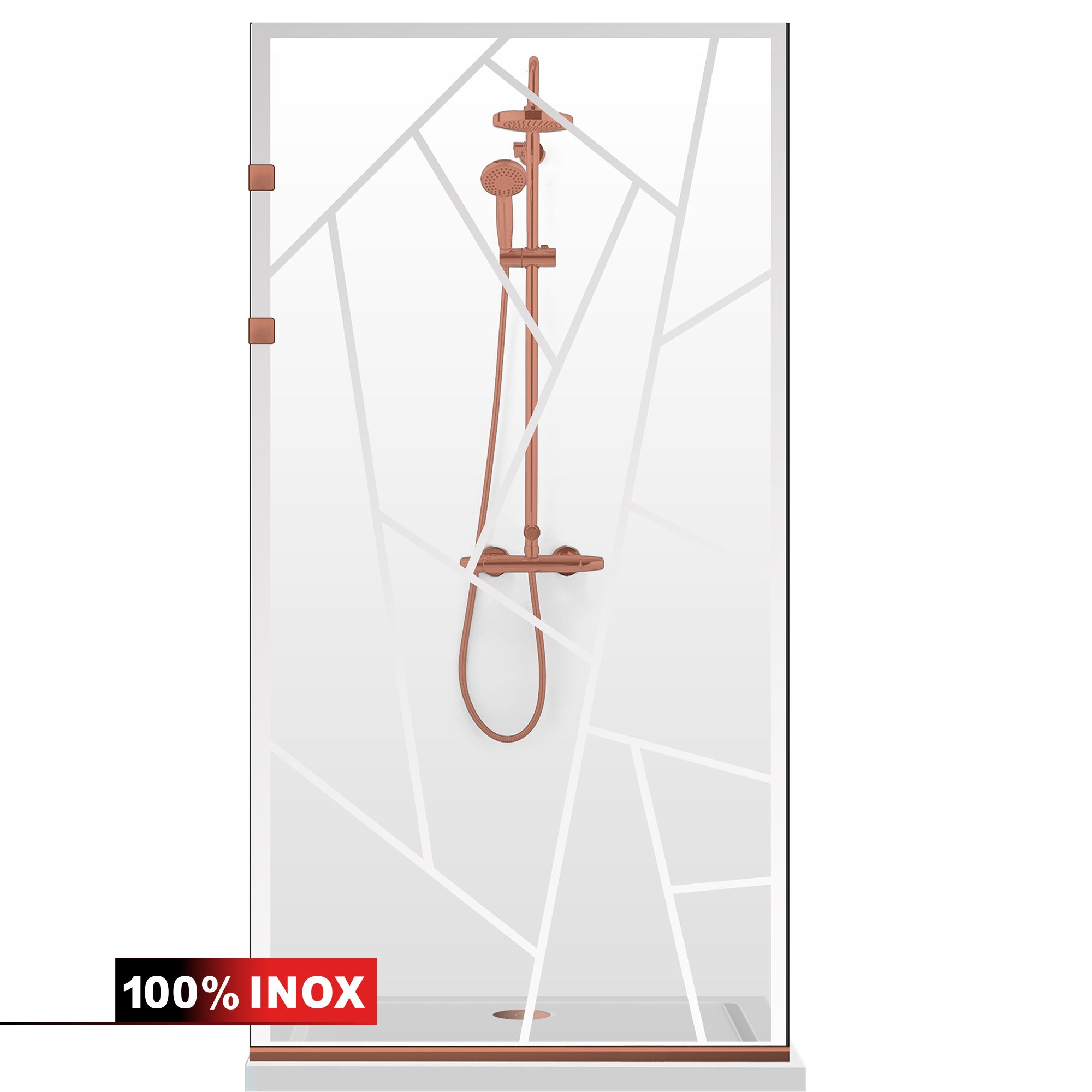 Paravan dus Walk-in, Perete dus Inox, negru mat, #Clara #Víztiszta