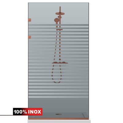 Paravan dus Walk-in, Perete dus Inox, cupru #Gri