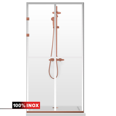 Paravan dus Walk-in, Perete dus Inox, negru mat, #Clara #Víztiszta