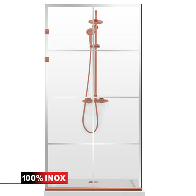 Paravan dus Walk-in, Perete dus Inox, negru mat, #Clara #Víztiszta