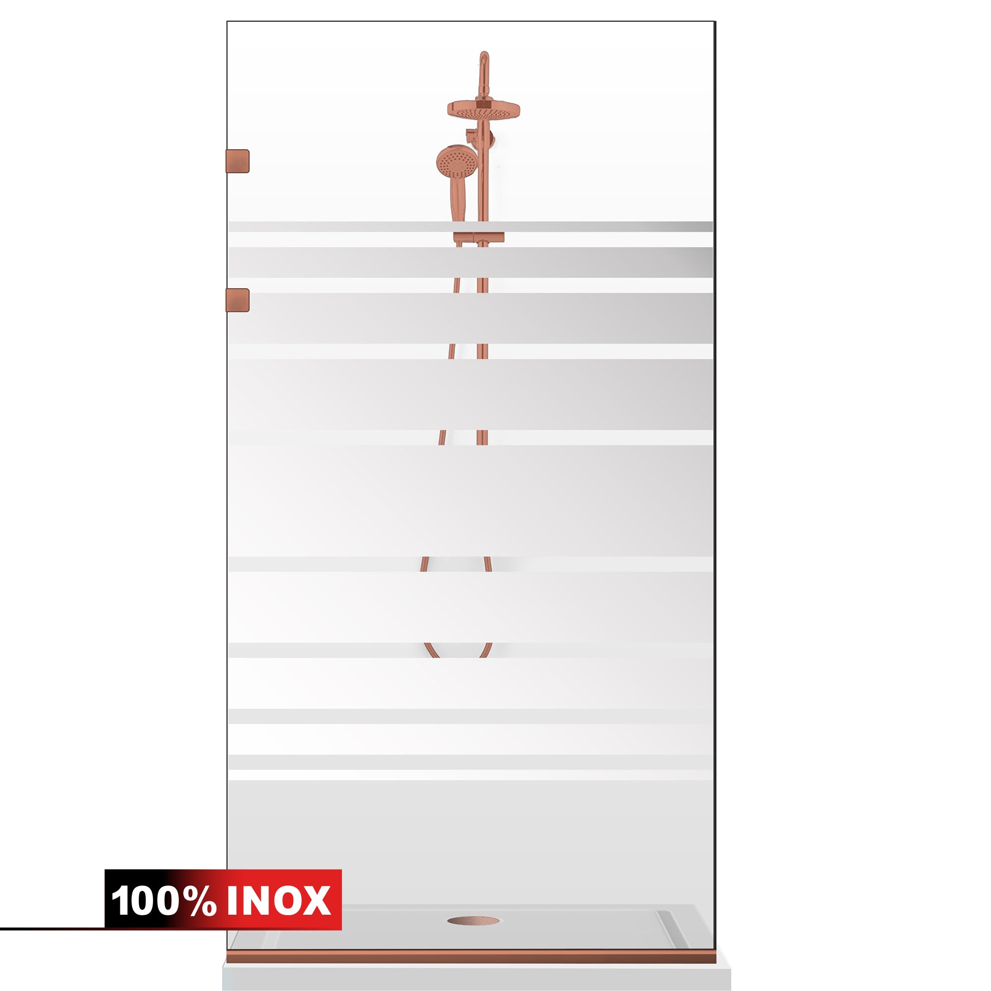 Paravan dus Walk-in, Perete dus Inox, negru mat, #Clara #Víztiszta