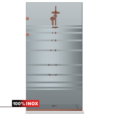 Paravan dus Walk-in, Perete dus Inox, cupru #Gri