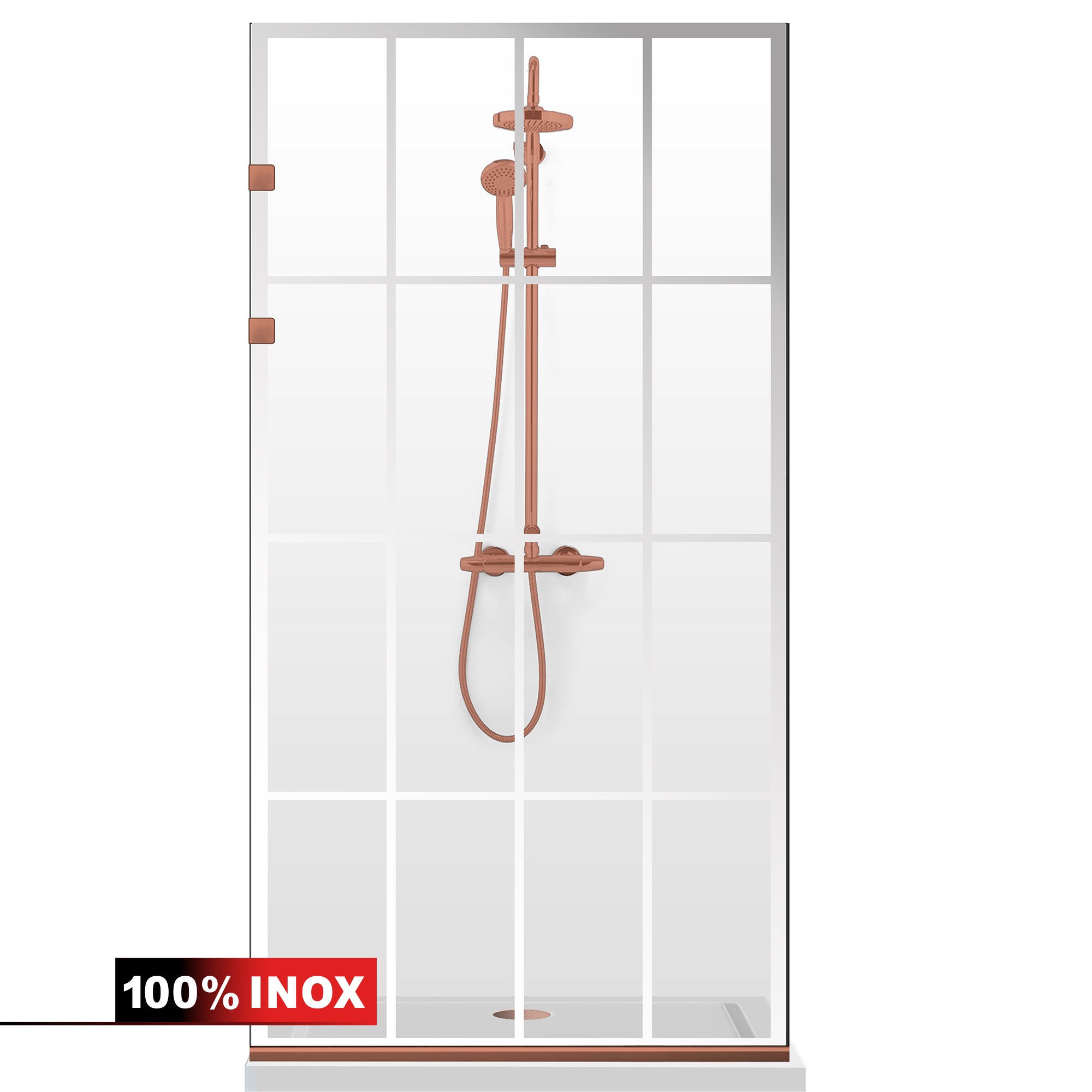 Paravan dus Walk-in, Perete dus Inox, negru mat, #Clara #Víztiszta