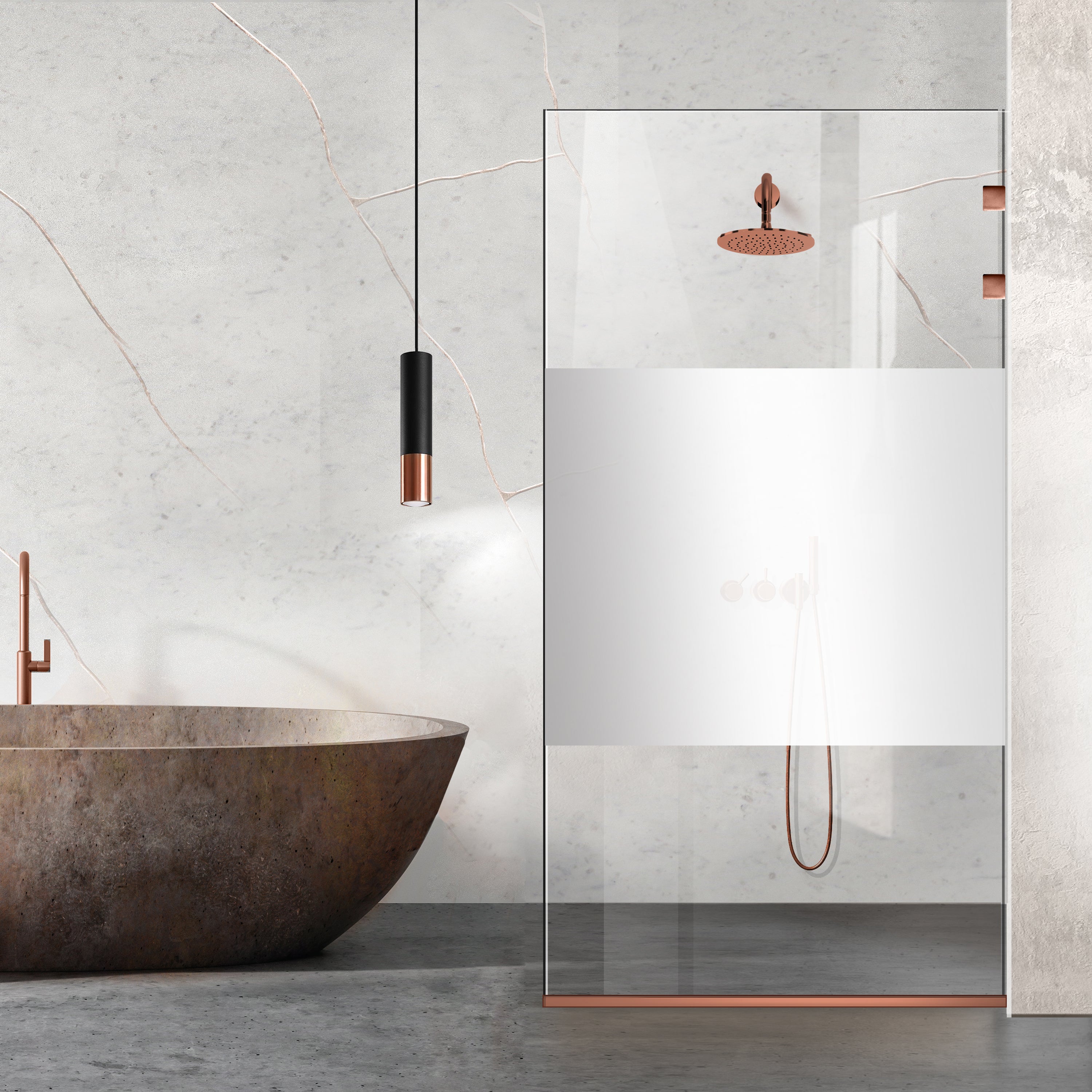 Paravan dus Walk-in, Perete dus Inox, negru mat, #Clara #Víztiszta