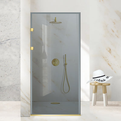Paravan dus Walk-in, Perete dus Inox, auriu #Gri