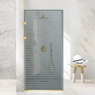 Paravan dus Walk-in, Perete dus Inox, auriu #Gri