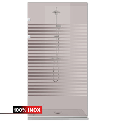 Paravan dus Walk-in, Perete dus Inox, #Bronz