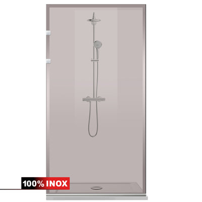 Paravan dus Walk-in, Perete dus Inox, #Bronz