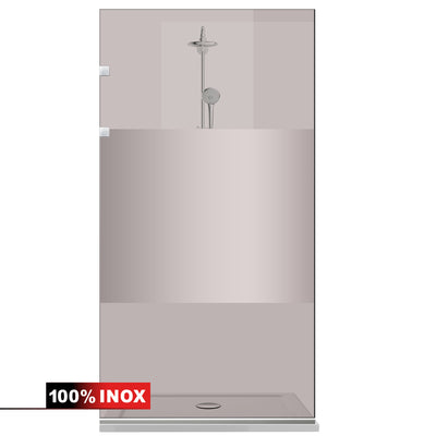 Paravan dus Walk-in, Perete dus Inox, #Bronz