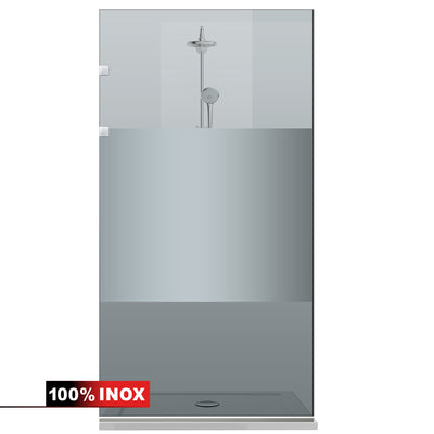 Paravan dus Walk-in, Perete dus Inox, #Gri