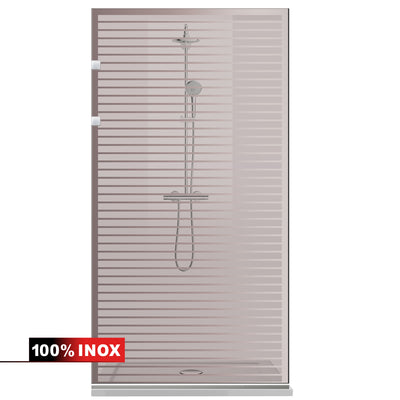 Paravan dus Walk-in, Perete dus Inox, #Bronz