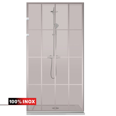 Paravan dus Walk-in, Perete dus Inox, #Bronz