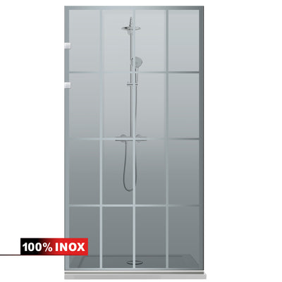Paravan dus Walk-in, Perete dus Inox, #Gri