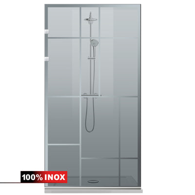 Paravan dus Walk-in, Perete dus Inox, #Gri