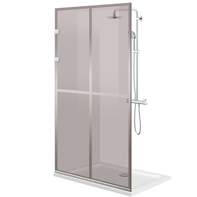 Paravan dus Walk-in, Perete dus Inox, #Bronz