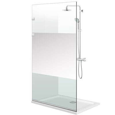 Duschabtrennung Walk-in Aqua Elegance ® INOX, Modell Line farblos, Beschläge komplett aus Edelstahl, klares Sicherheitsglas