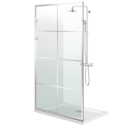 Duschabtrennung Walk-in Aqua Elegance ® INOX, Modell Mode farblos, Beschläge komplett aus Edelstahl, klares Sicherheitsglas