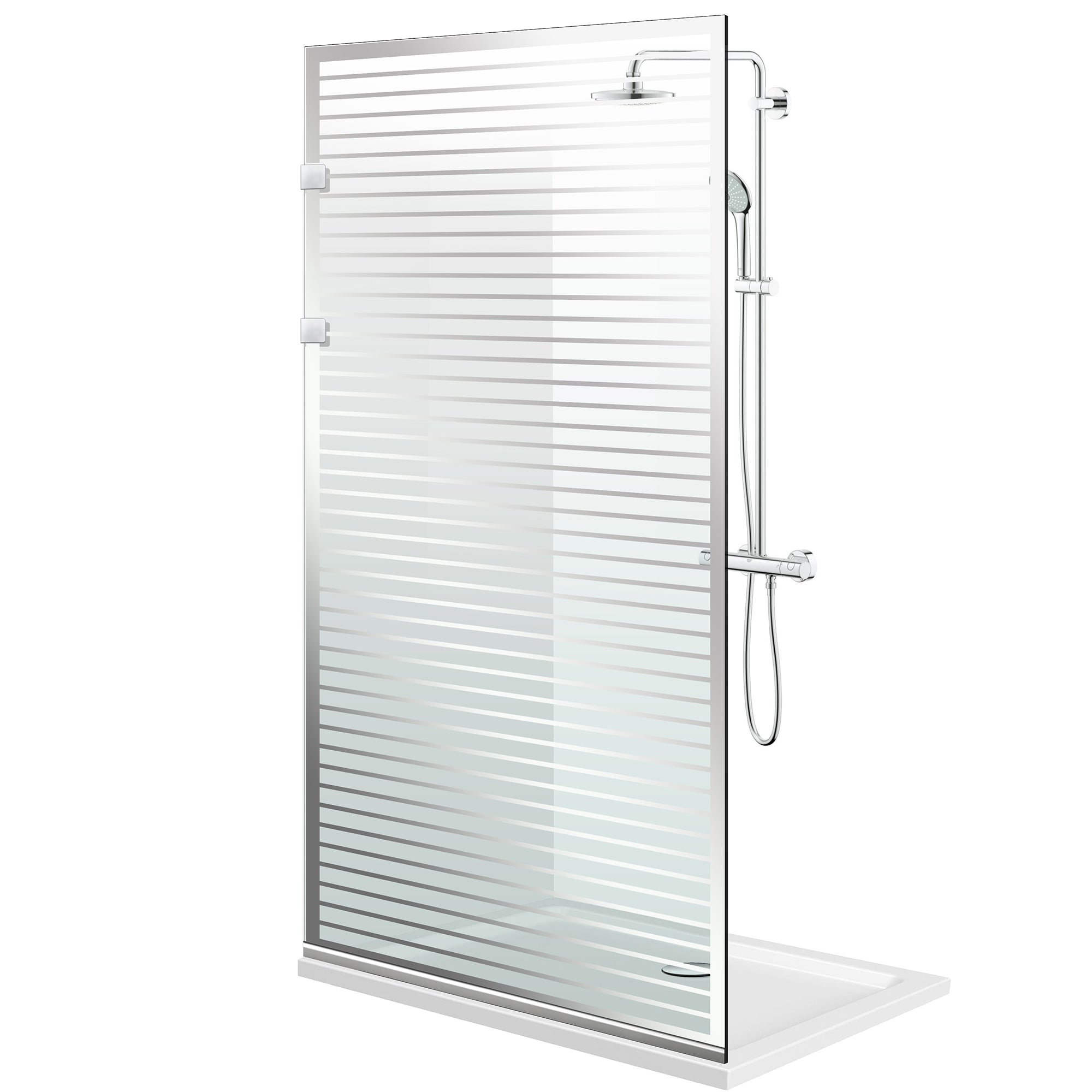 Duschabtrennung Walk-in Aqua Elegance ® INOX, Modell Moris farblos, Beschläge komplett aus Edelstahl, klares Sicherheitsglas