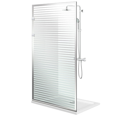 Duschabtrennung Walk-in Aqua Elegance ® INOX, Modell Moris farblos, Beschläge komplett aus Edelstahl, klares Sicherheitsglas